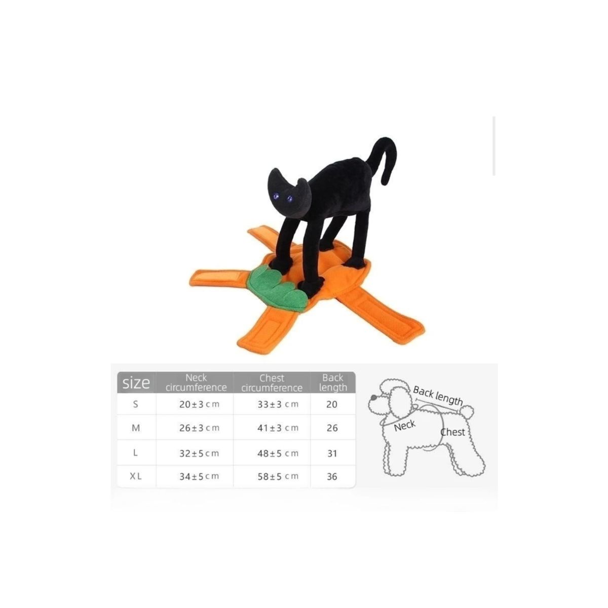 GENERICO - Disfraz Calabaza Con Gatos Negro Perro Gatos Halloween S