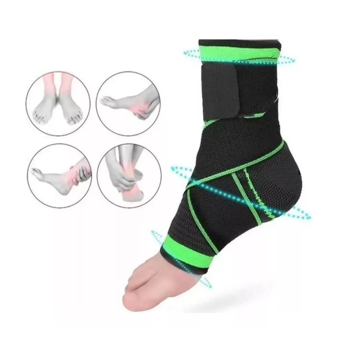 GENERICO - Tobillera Compresión Ajustable Con Velcro Tobillo Esguince