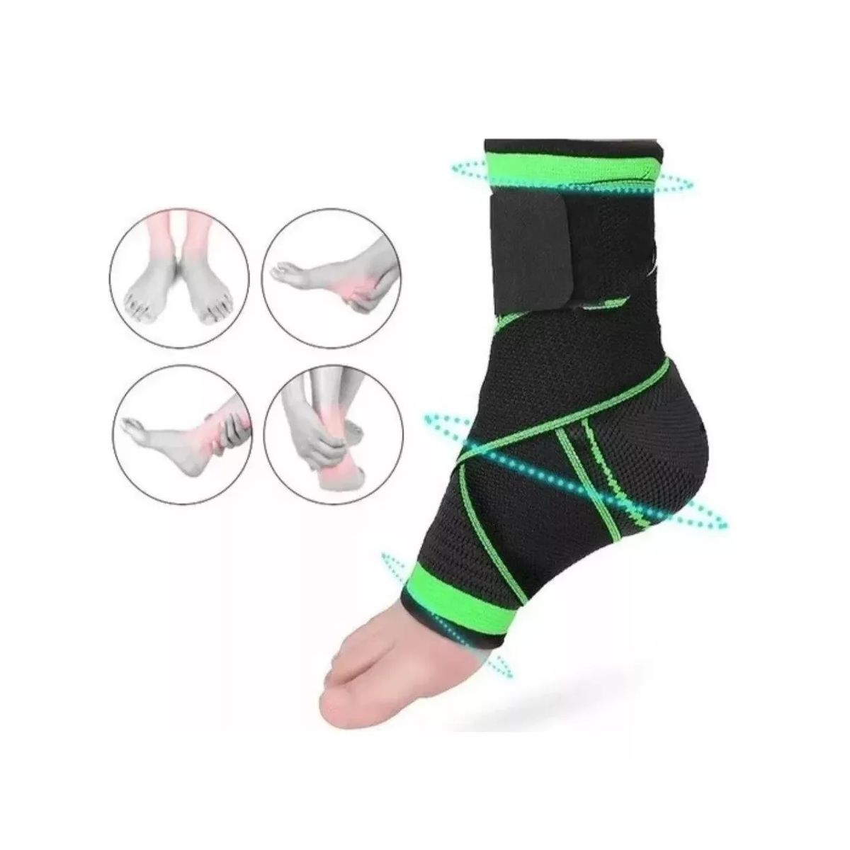 GENERICO - Tobillera Compresión Ajustable Con Velcro Tobillo Esguince