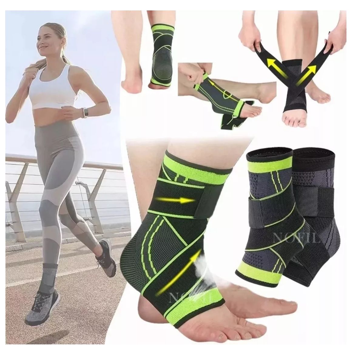 GENERICO - Tobillera Compresión Ajustable Con Velcro Tobillo Esguince