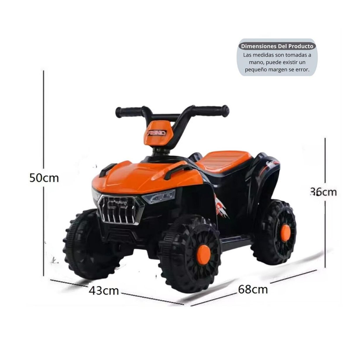 AUCKLAND OUTDOOR - Cuatrimoto Auto Electrico Niño Bateria Luz Y Sonido Naranja