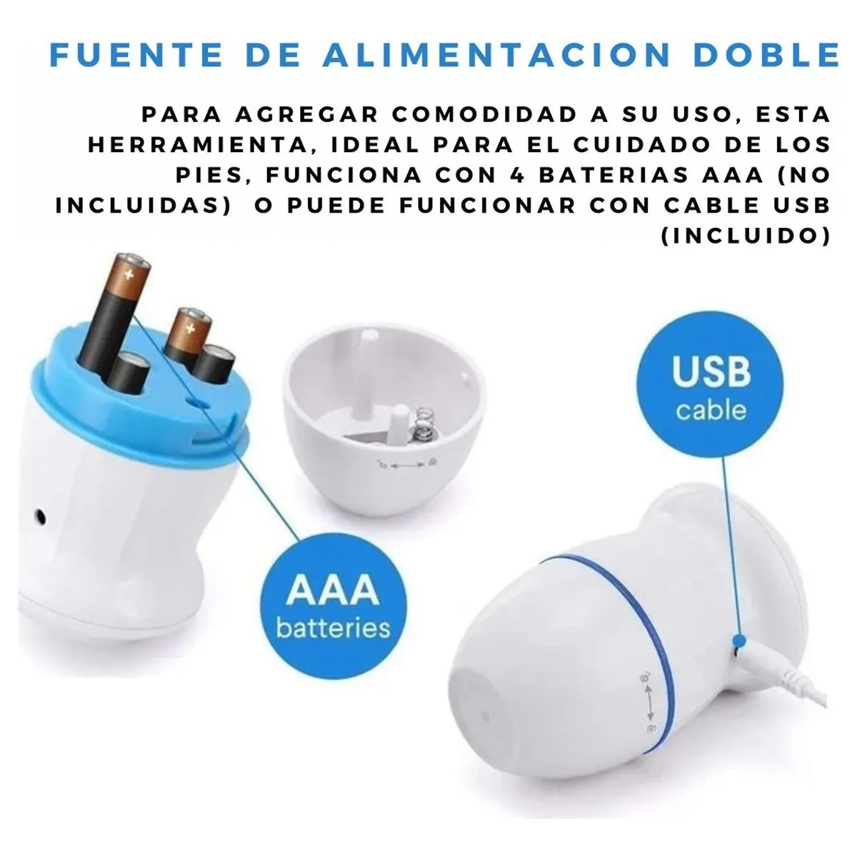 GENERICO - Removedor De Callos Y Exfoliante De Pies Quita Durezas Electrico Lima Recargable Pedicura FIGOIMPORT