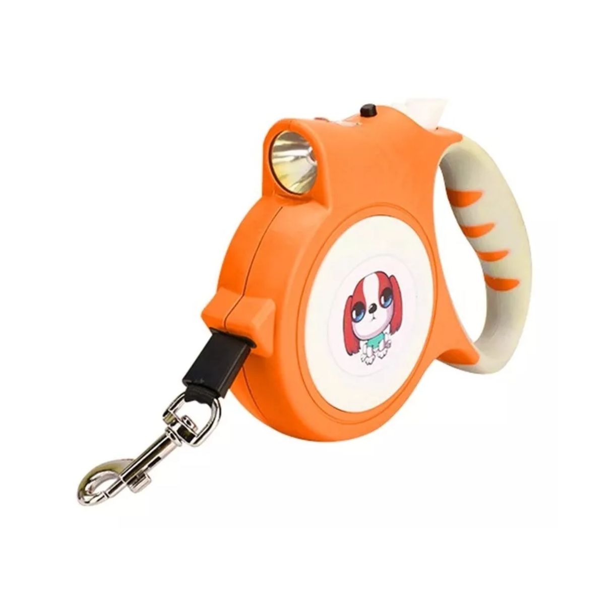 IMPORTCLICK - Correa Mascota Perro Retráctil Automática 5 M Linterna Led Naranjo IMPORTCLICK