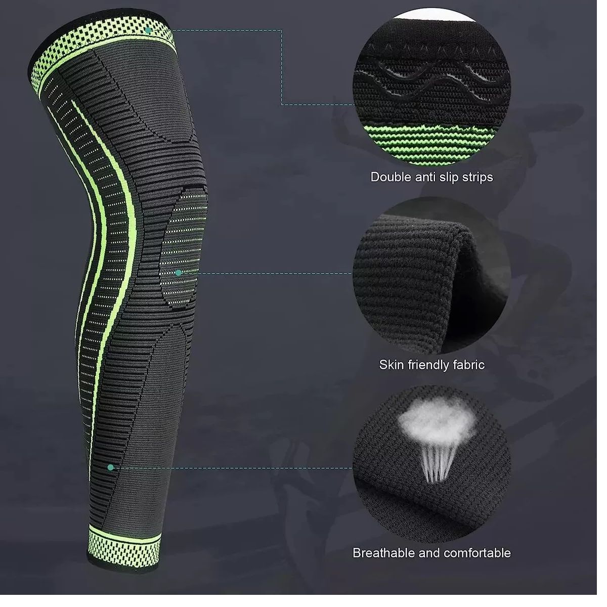 GENERICO - Rodillera De Compresión Larga Elástica Muslera Deportiva