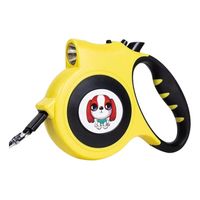 Correa Mascota Perro Retráctil Automática 5 M Linterna LED Amarillo