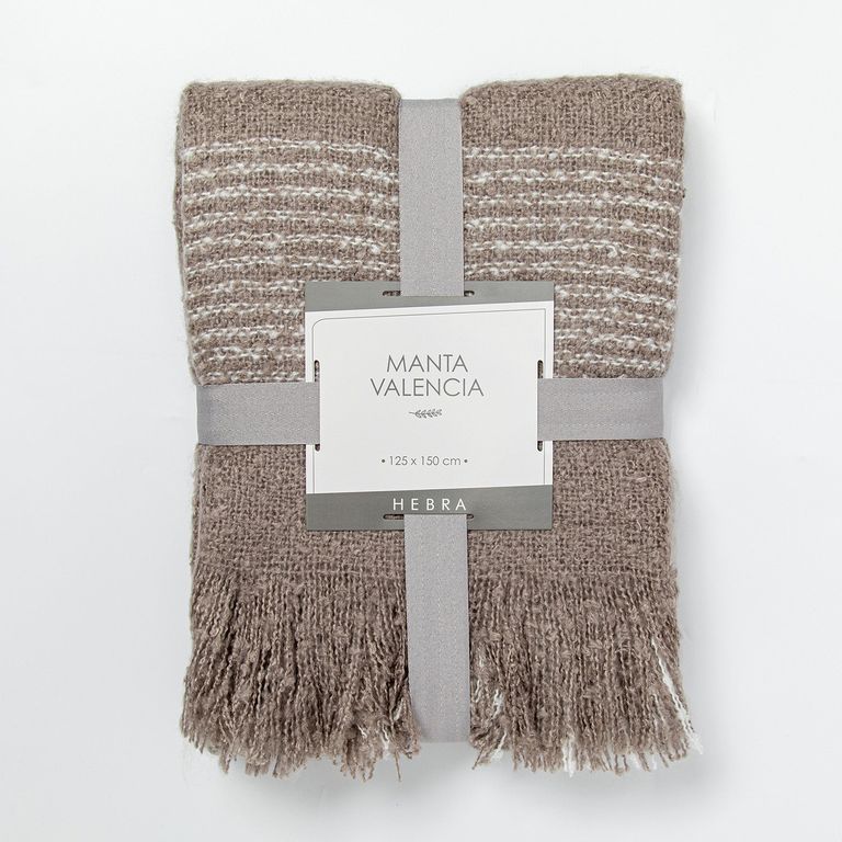 Manta Valencia 125X150 Gris Gris 1 PLAZA