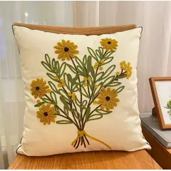 GENERICO - Fundas para Cojines Bordados (02 Unidades), Medidas 45 x 45 cm. TL09