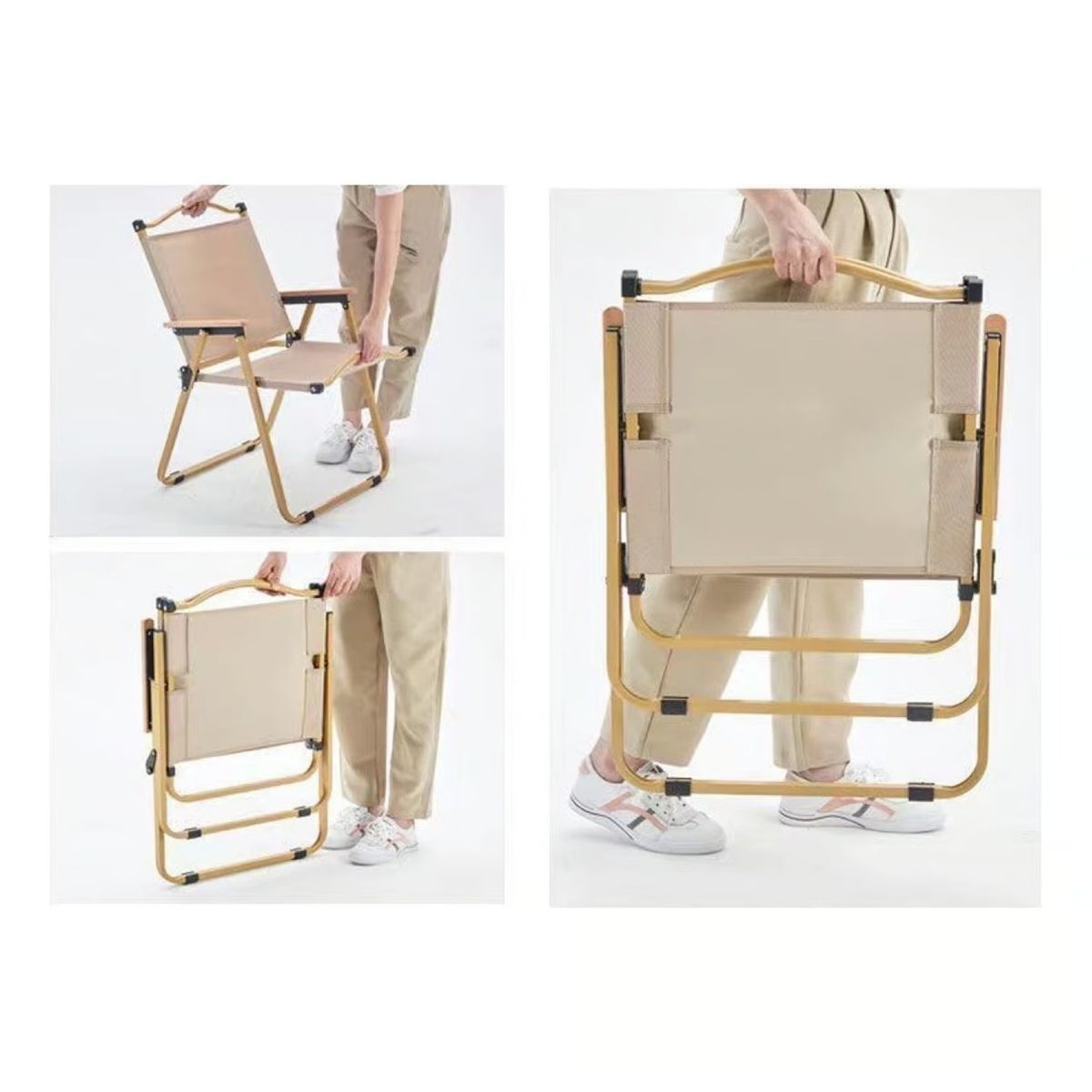 GENERICO - Silla Plegable Camping Playa Picnic Pesca Color Beige