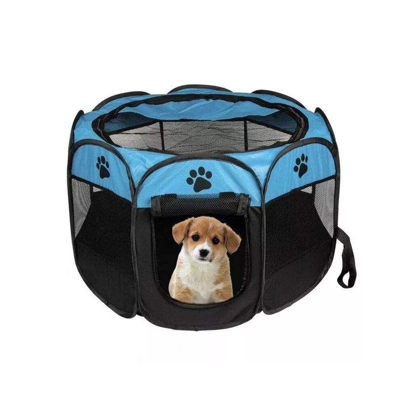IMPORTCLICK - Corral Mascotas Portátil Multifuncional Perros Gatos Talla L Azul IMPORTCLICK