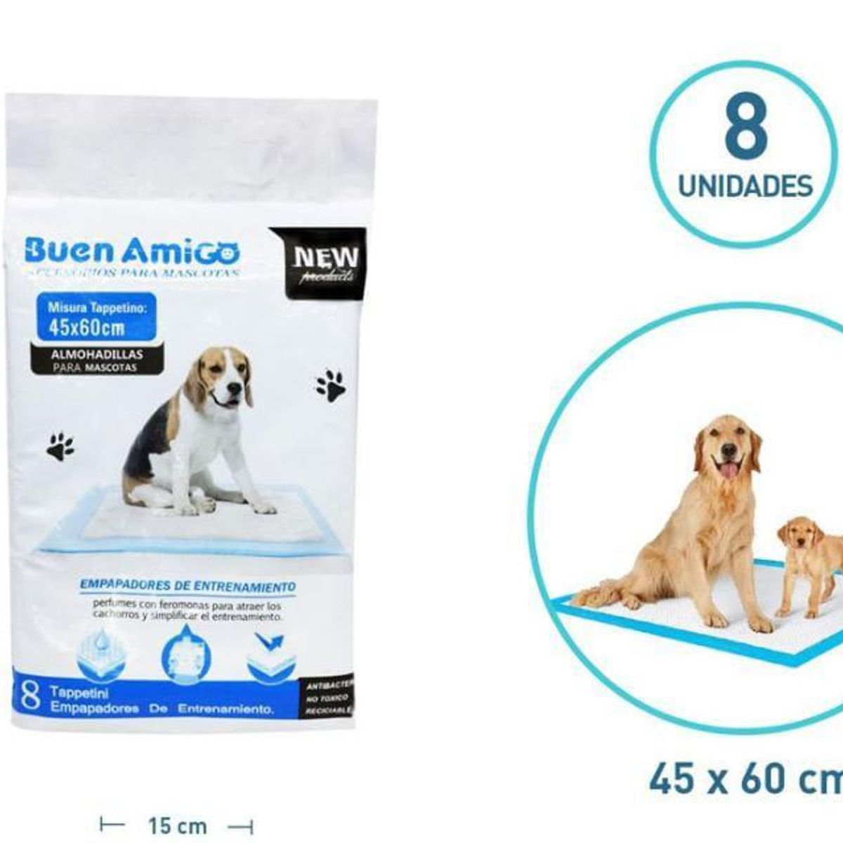 GENERICO - Sabanillas Entrenamiento para Perros 8 Unidades 45x60