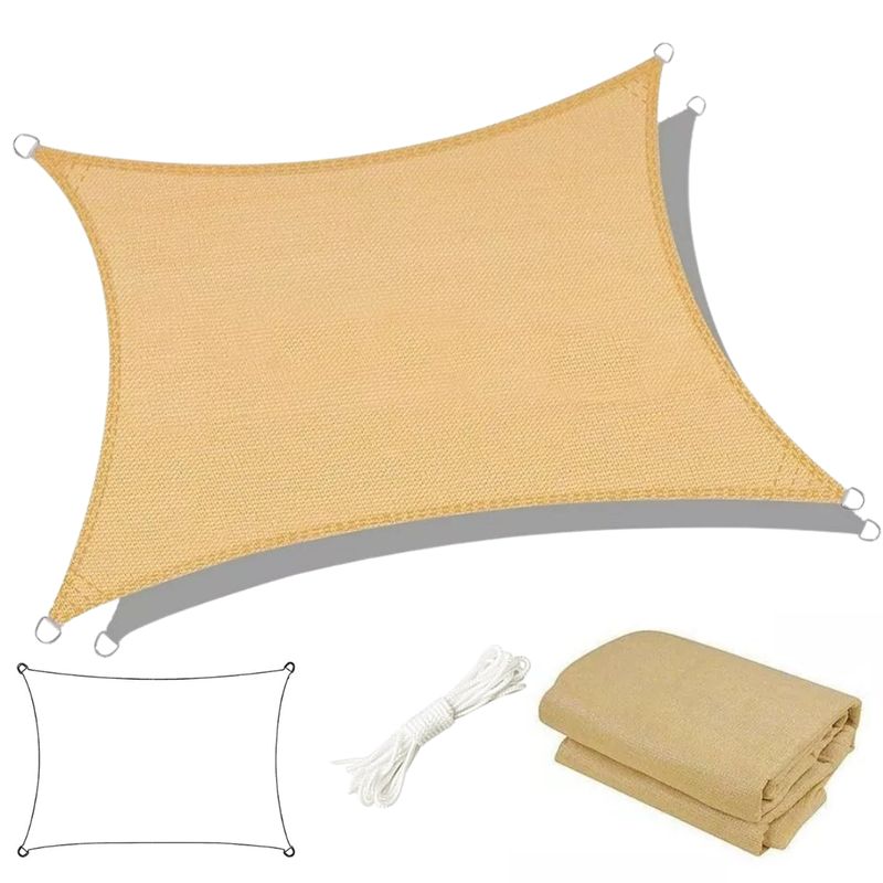 GENERICO - Toldo Vela Sombra Rectangular 4 x 6 Mts