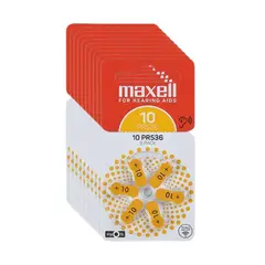 MAXELL - 60 Pilas Para Audífonos Tamaño 10 Auditivas