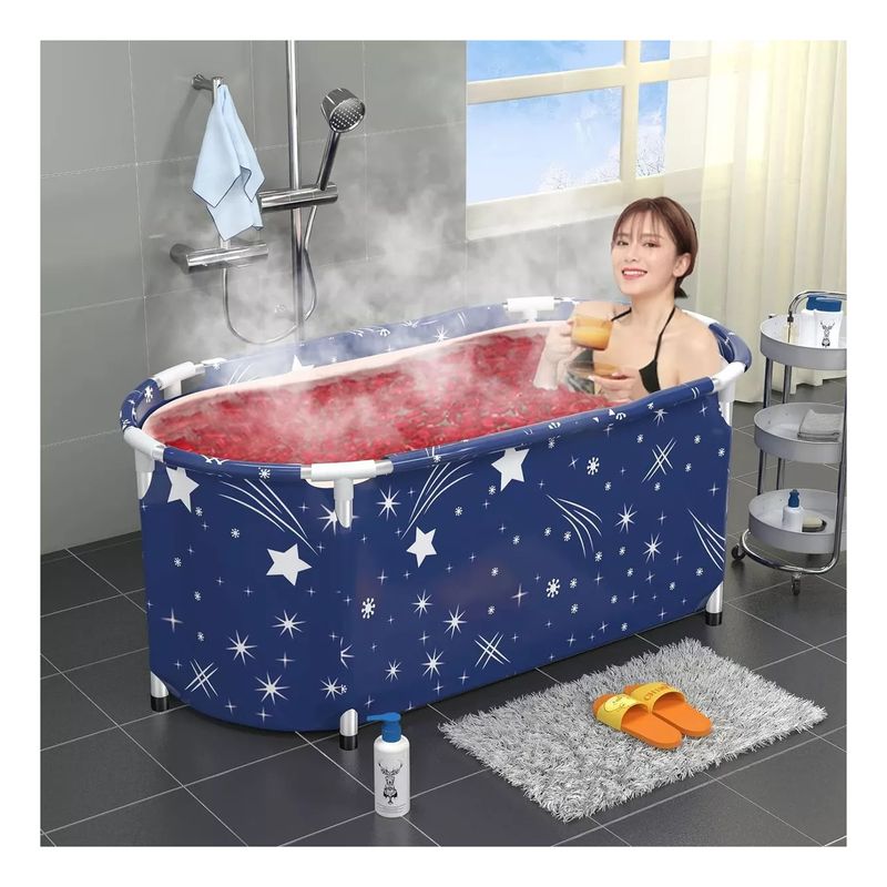 GENERICO - Bañera Plegable Portátil Adultos Y Niños Balde Spa 120×60cm