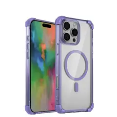 JOIGO - Carcasa Clear Para iPhone 16 Pro Magsafe Morado.