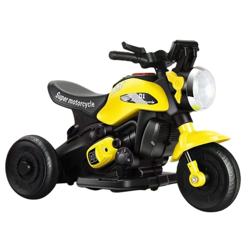 AUCKLAND OUTDOOR - Moto Juguete Antivuelco Infantil Bateria 3 Ruedas 818 Yellow