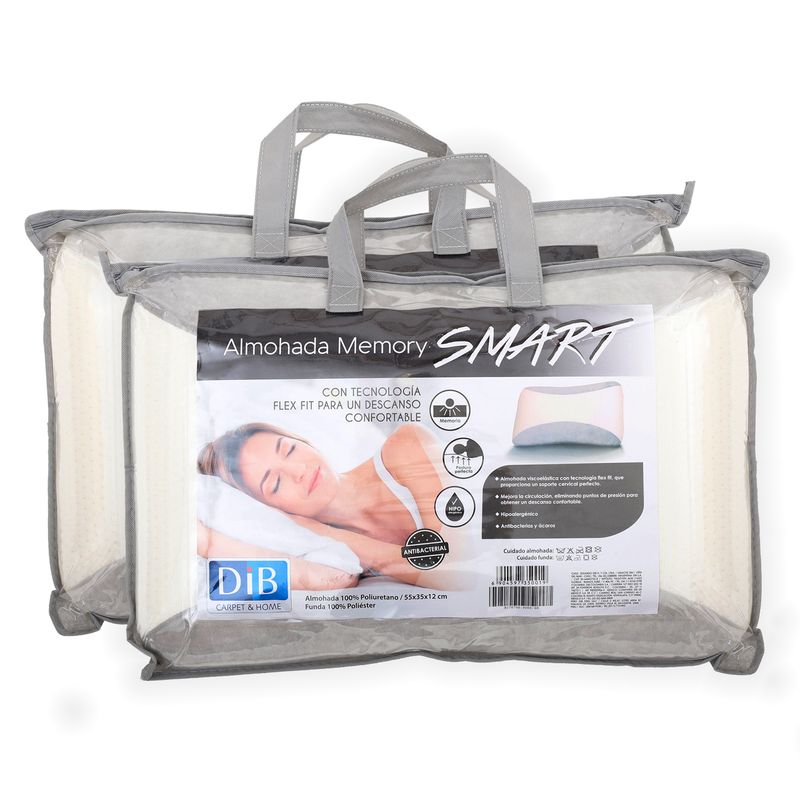 DIB - Almohada Memory Smart 55X35 Cm - Pack 2 Unid.