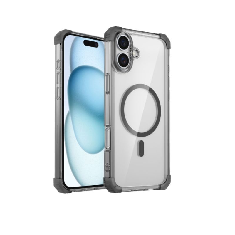 JOIGO - Carcasa Clear Para iPhone 16 Magsafe Negro.