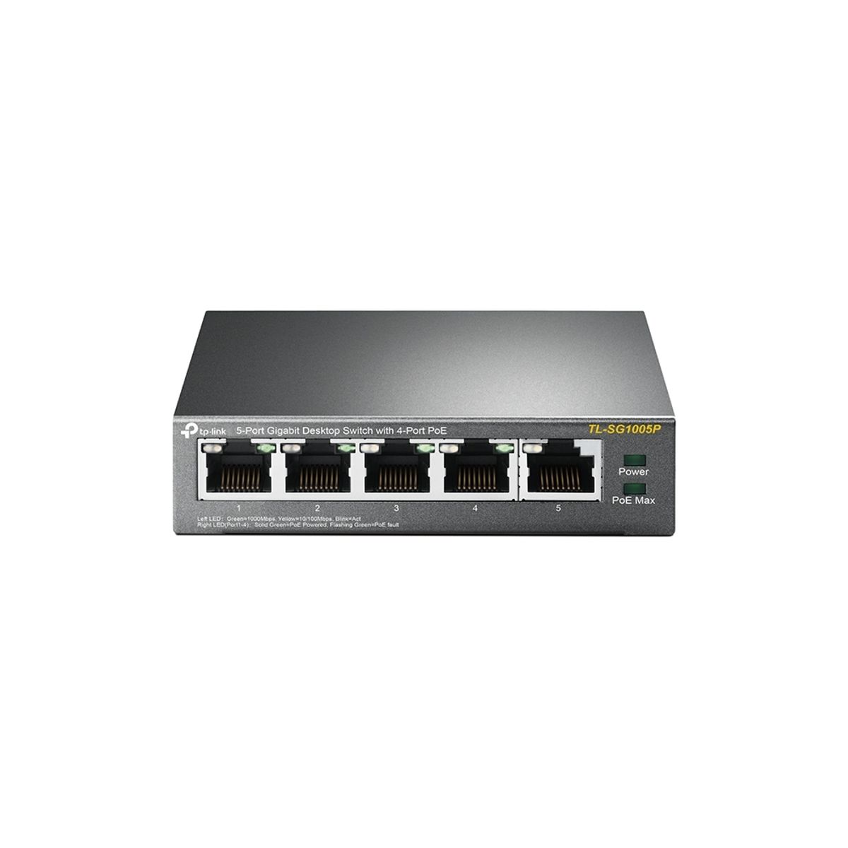 TP LINK - Switch TP-Link TL-SG1005P 5 puertos Gigabit 10Gbps PoE 56W - Negro