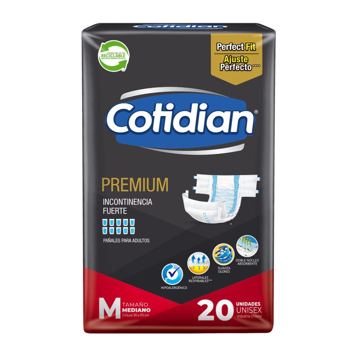COTIDIAN - Pañal Adulto Cotidian Premium 20 Unid