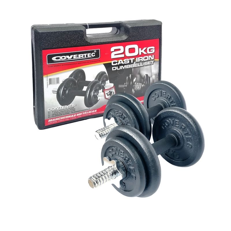 COVERTEC - Maleta mancuernas negra 20k
