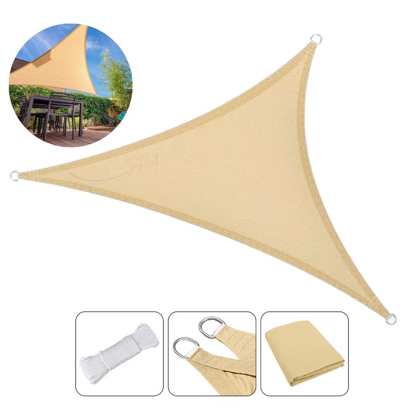 GENERICO - Toldo Vela Triangular Impermeable Sombreador 5x5x5 Mts