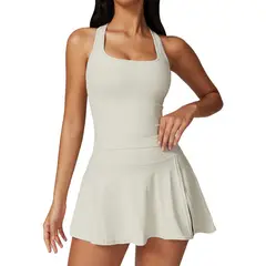 RURUTOTO - Traje Falda Y Top Para Mujer Tenis Deportivo Fitness Negro