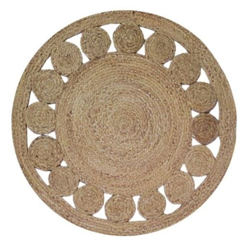 GENERICO - ALFOMBRA REDONDA YUTE 150CM  BEIGE