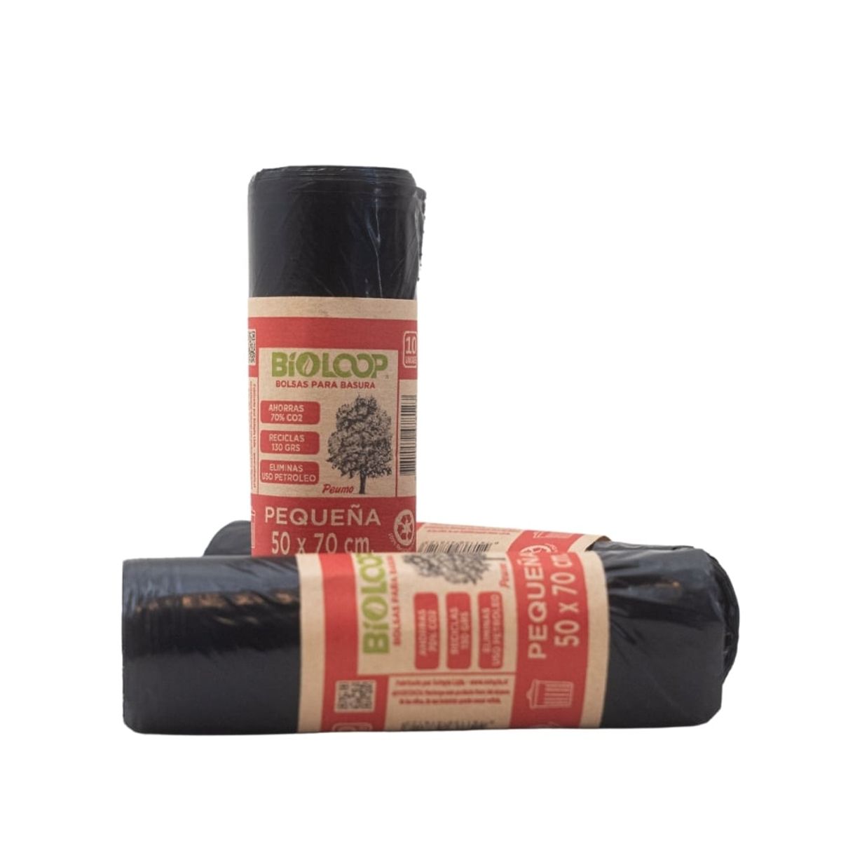 GENERICO - Bolsa de Basura Bioloop 50x70 color negro rollo 10 unidades