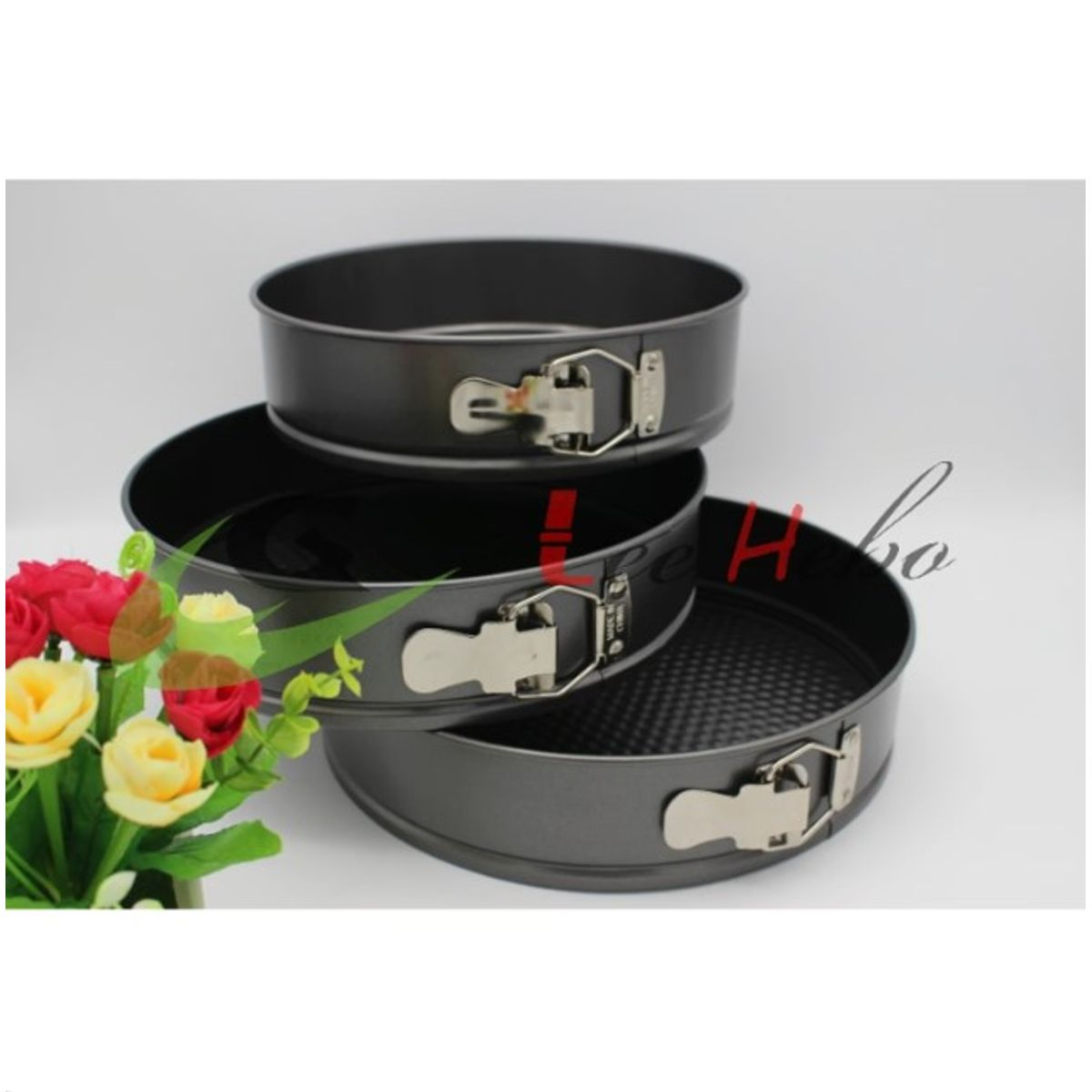 GENERICO - 3 Moldes Redondos Repostería Queques Tortas Antiadherente