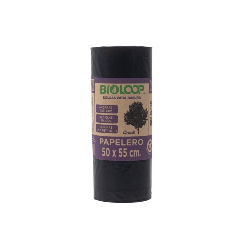 GENERICO - Bolsa de Basura Bioloop 50x55 color negro rollo 20 unidades