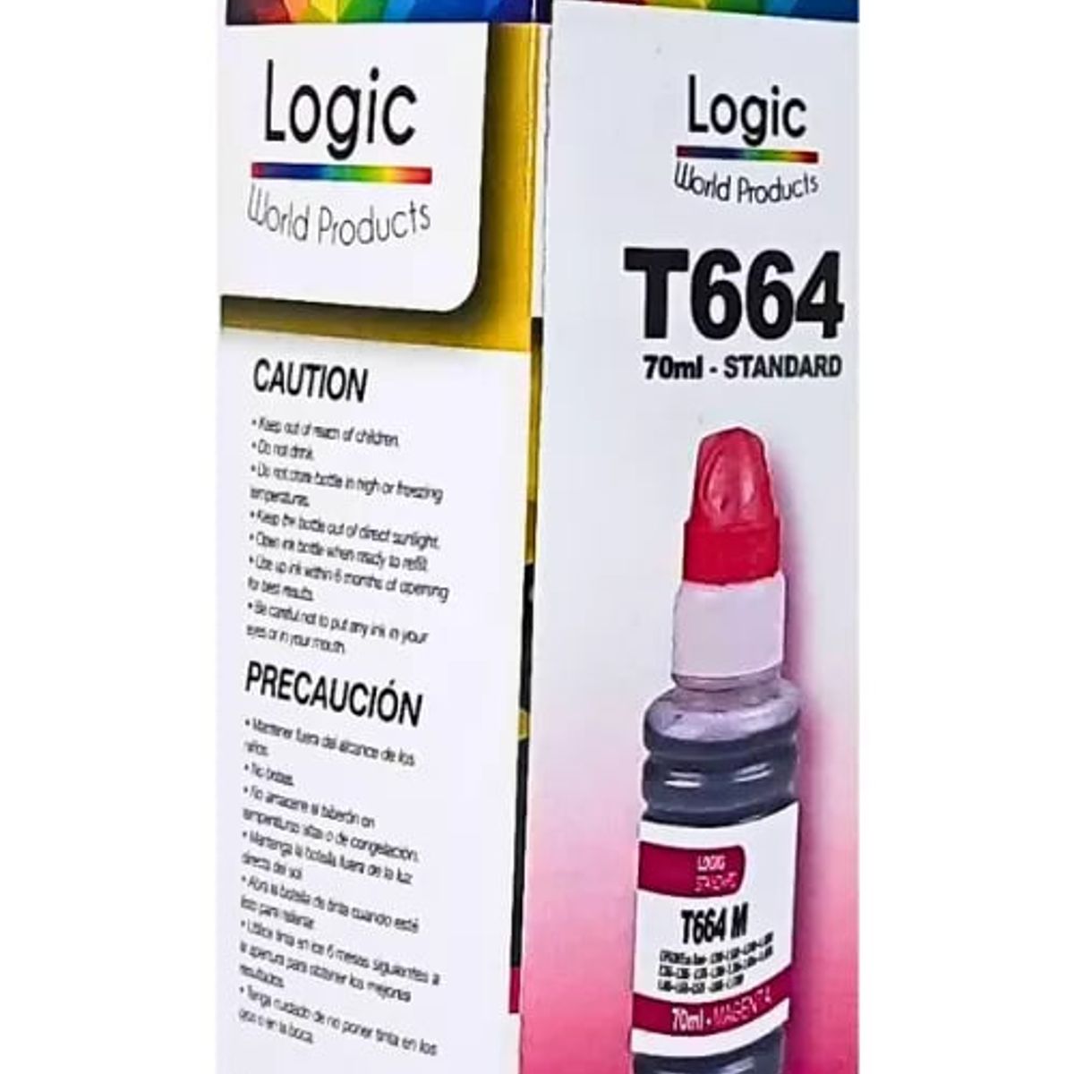 LOGIC - Tinta Color Magenta Para Epson T664 Tinta Standard 70 ml