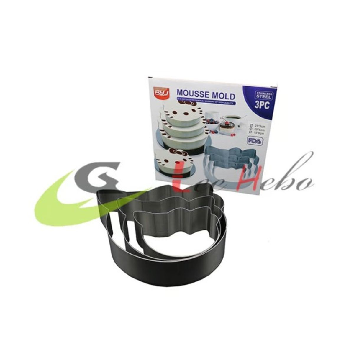 GENERICO - Molde Para Torta Forma Hkitty 3 Piezas Metal 45Cm