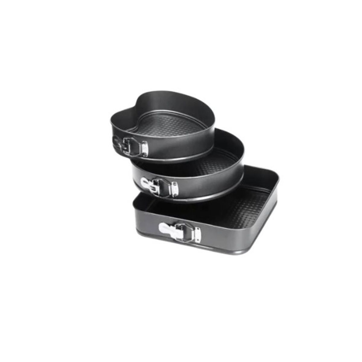 GENERICO - Set 3 Molde De Corazon Desmontable Antiadherente Torta Pan