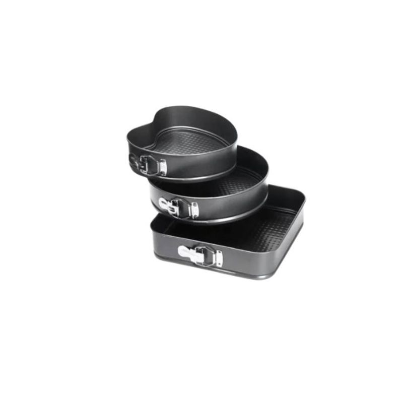GENERICO - Set 3 Molde De Corazon Desmontable Antiadherente Torta Pan