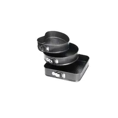 GENERICO - Set 3 Molde De Corazon Desmontable Antiadherente Torta Pan