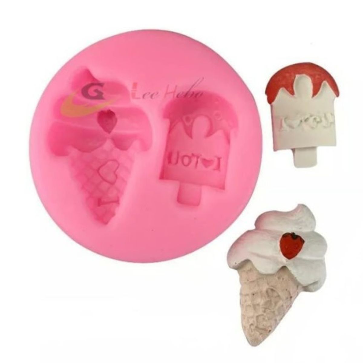 GENERICO - Molde Para Fondant Silicona Forma Helado-Barquilla