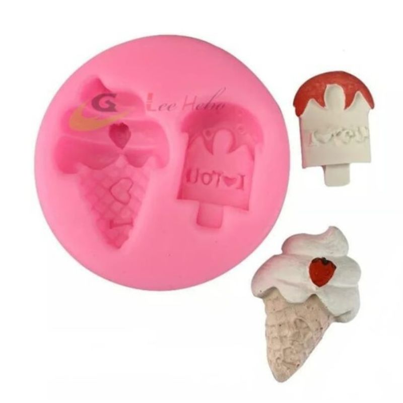 GENERICO - Molde Para Fondant Silicona Forma Helado-Barquilla