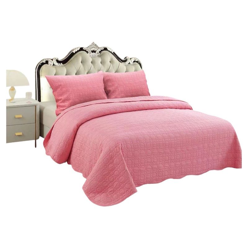 GENERICO - Cubrecama Quilt Verano 1.5 Plazas + 1 Fundas Almohada B5.