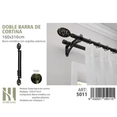ANGELES DEL HOGAR - BARRA DE CORTINA METALICA COLOR ORO VIEJO MEDIDAS 160-310 MOD 5011
