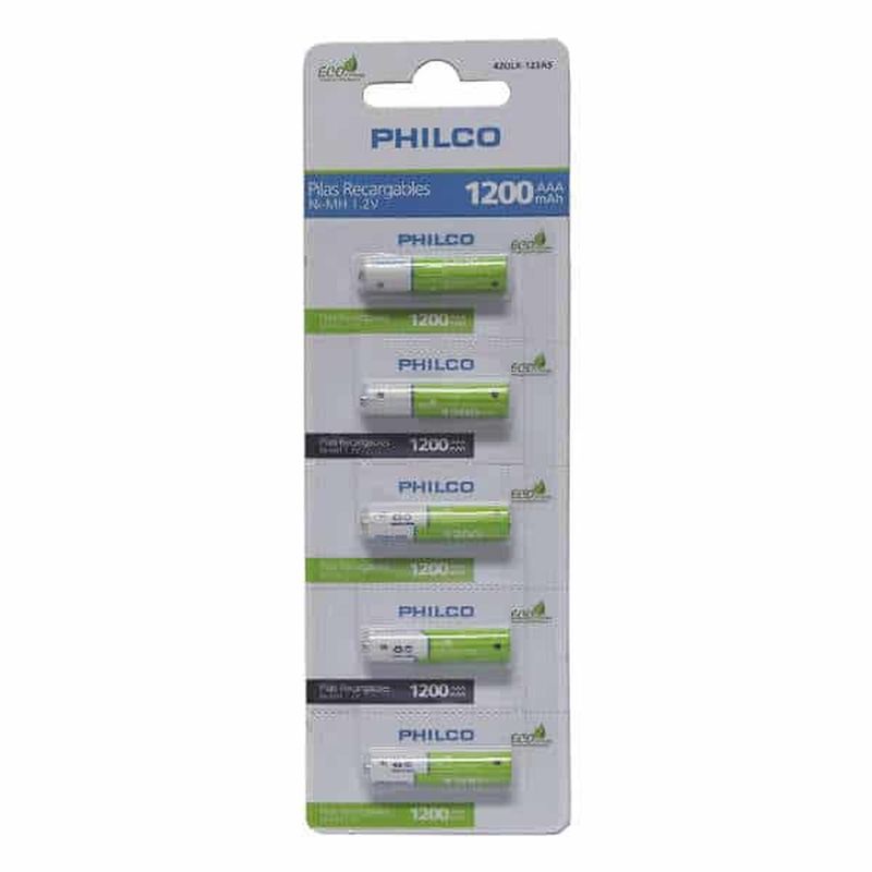 ULTRA - Pilas AA 5 Philco RECARGADAS 1200MAH