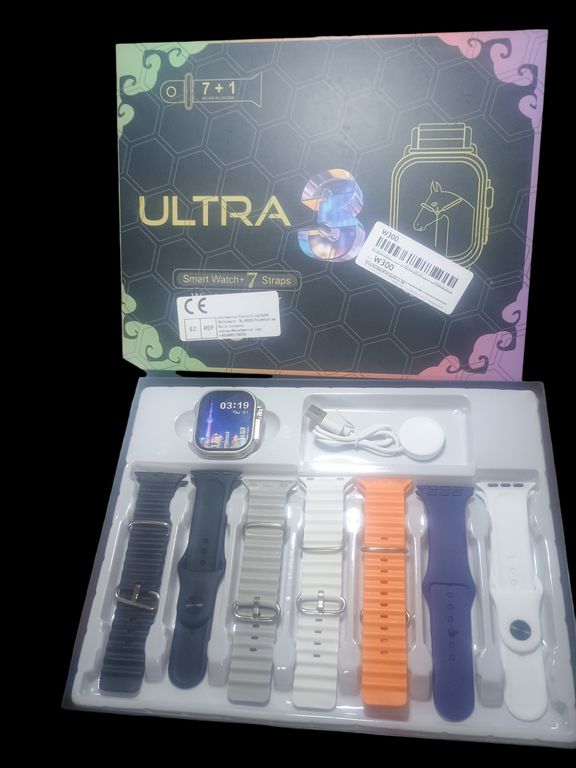 Reloj smartwatch inteligente 3 Ultra Negro - 7 Correas