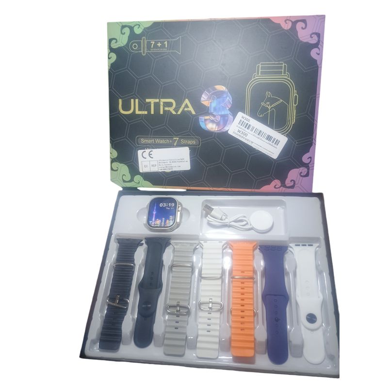 UNIVERSAL - Reloj smartwatch inteligente 3 Ultra Negro - 7 Correas