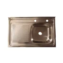 GENERICO - Cubierta Lavaplatos Sobreponer 80cm Kit Sifón Desague LI Caja 5U