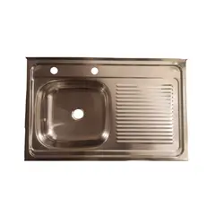 GENERICO - Cubierta Lavaplatos Sobreponer 80cm Kit Sifón Desague LD Caja 5U