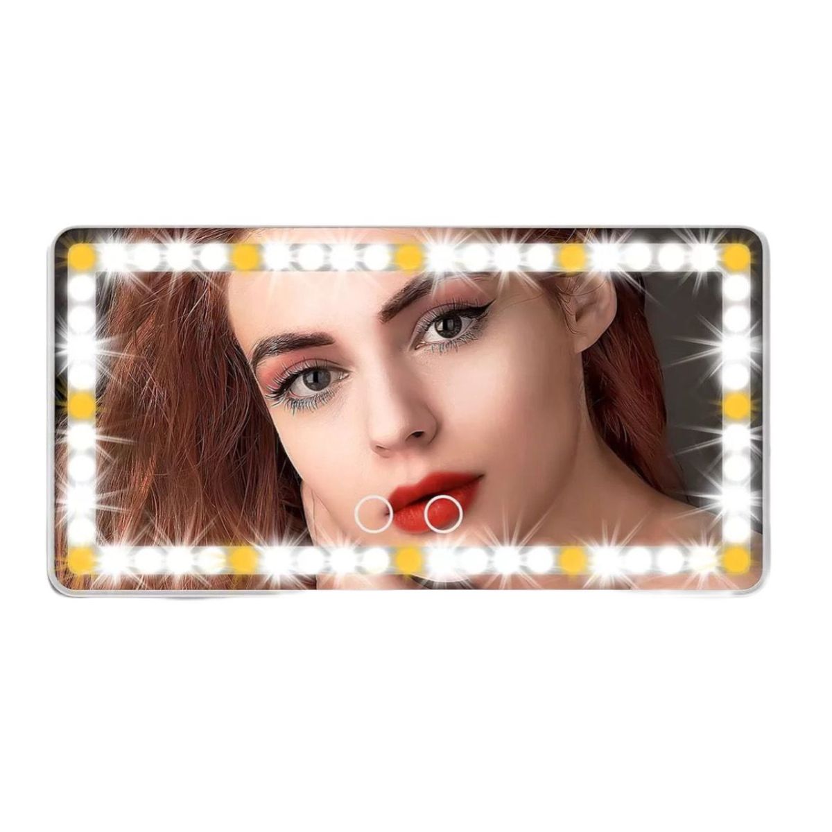 GENERICO - Espejo De Maquillaje De Visera De Coche Con 3 Modos Luz Led