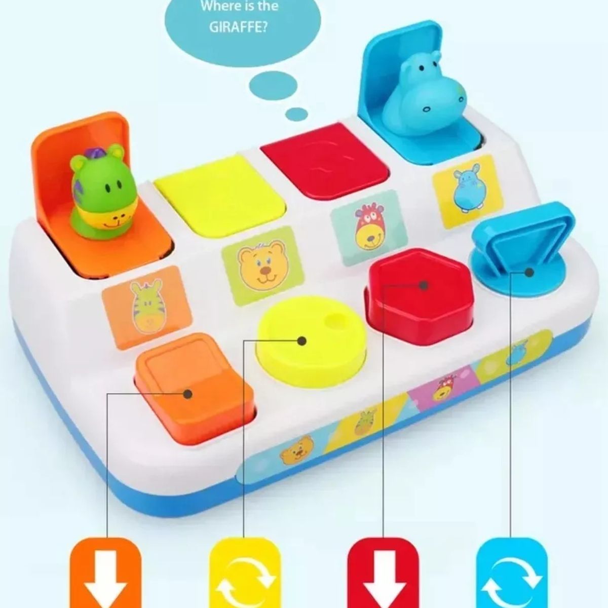GENERICO - Juguete Pop Up Didáctico Animales Montessori Interactivo
