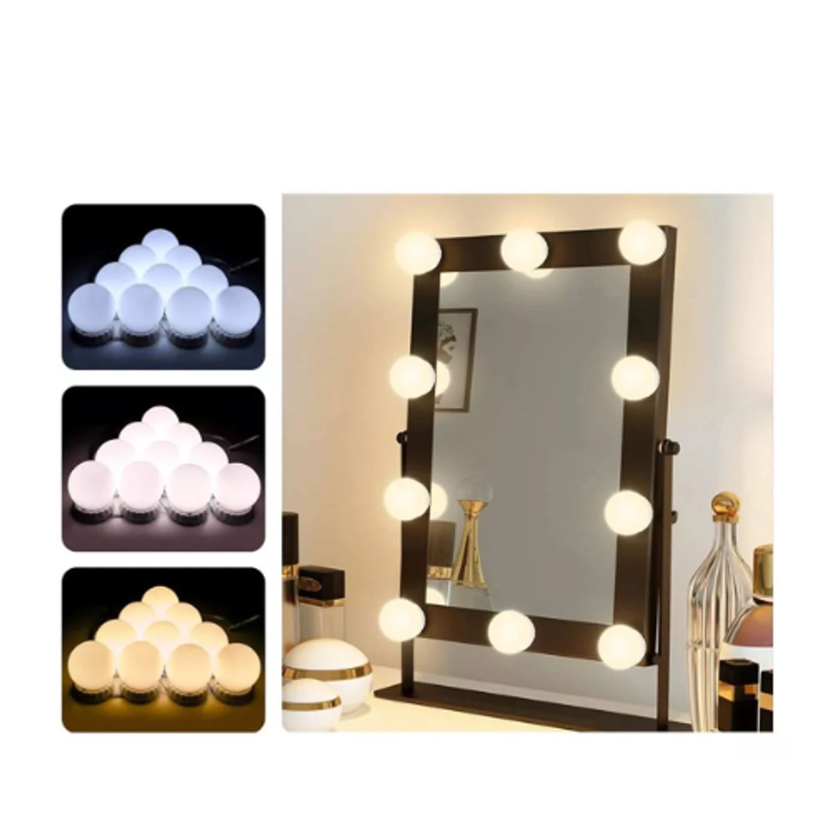 GENERICO - Luces Para Espejo Tocador Maquillaje 10 Led Bombillas CALIDA