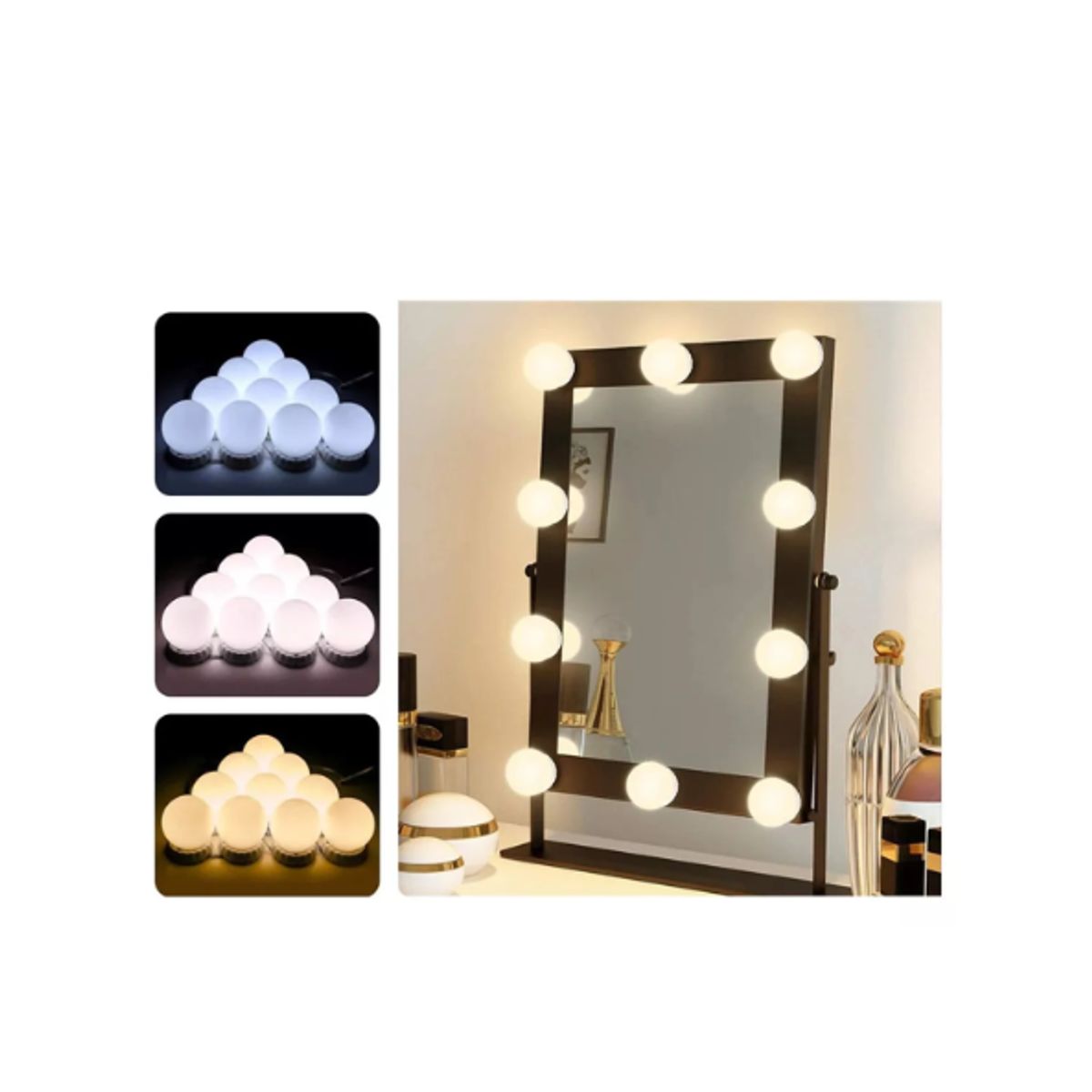 GENERICO - Luces Para Espejo Tocador Maquillaje 10 Led Bombillas CALIDA