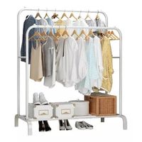 Perchero armable metálico para ropa doble blanco