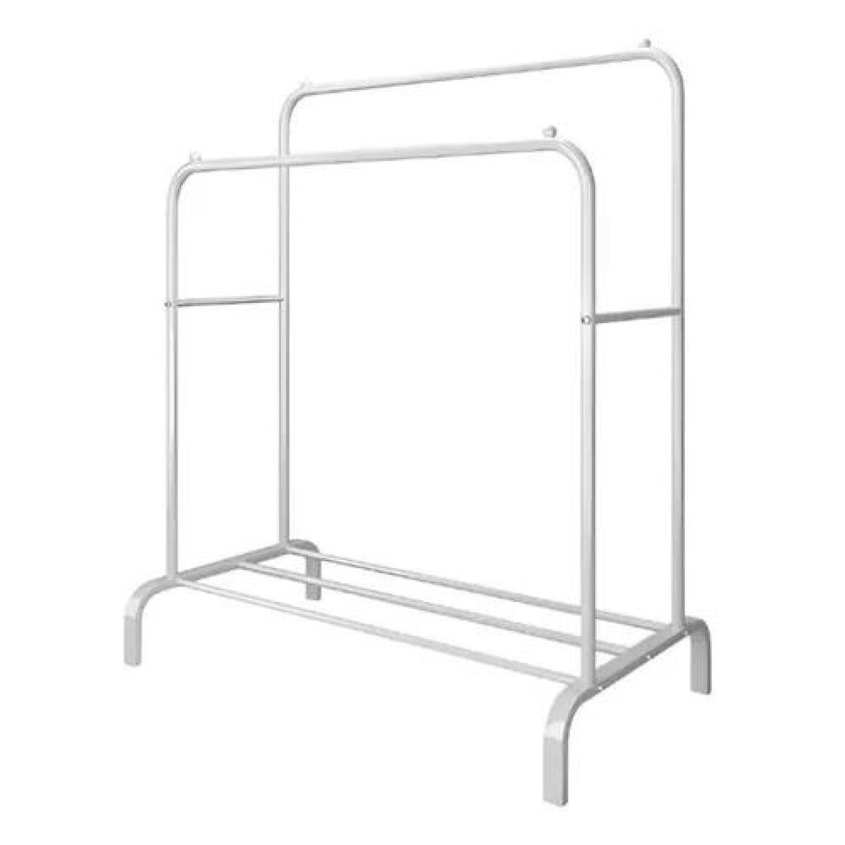GENERICO - Perchero armable metálico para ropa doble blanco